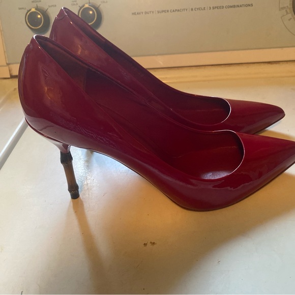 Gucci bamboo heels patent leather red - Picture 9 of 10
